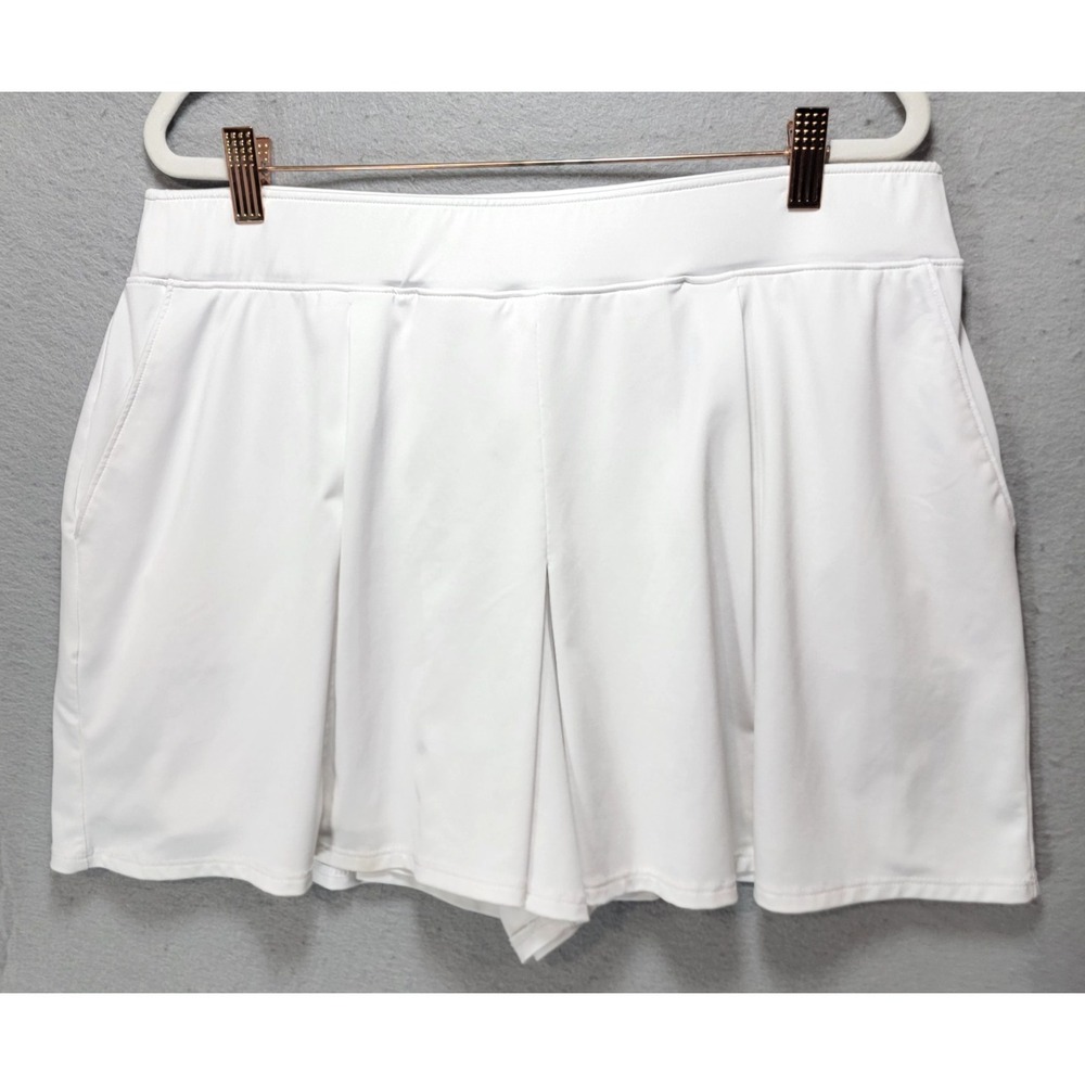 Renwick RNWK Skort Womens L Golf Tennis Skirt Pickleball White Pockets Shorts
